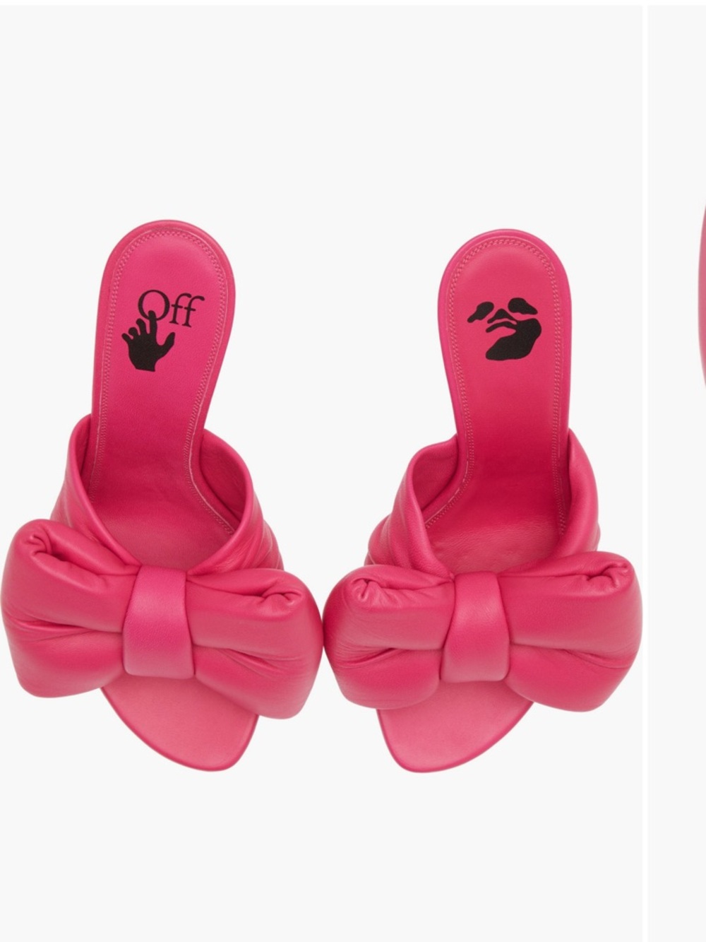 Off-White Hot Pink Padded Bow Slide Mules